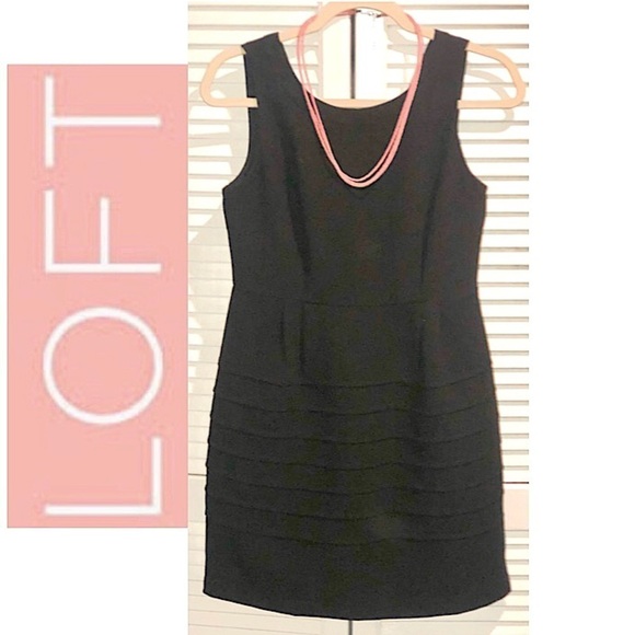 Loft Ann Taylor Mini Black Dress Petite 2 - Picture 1 of 8